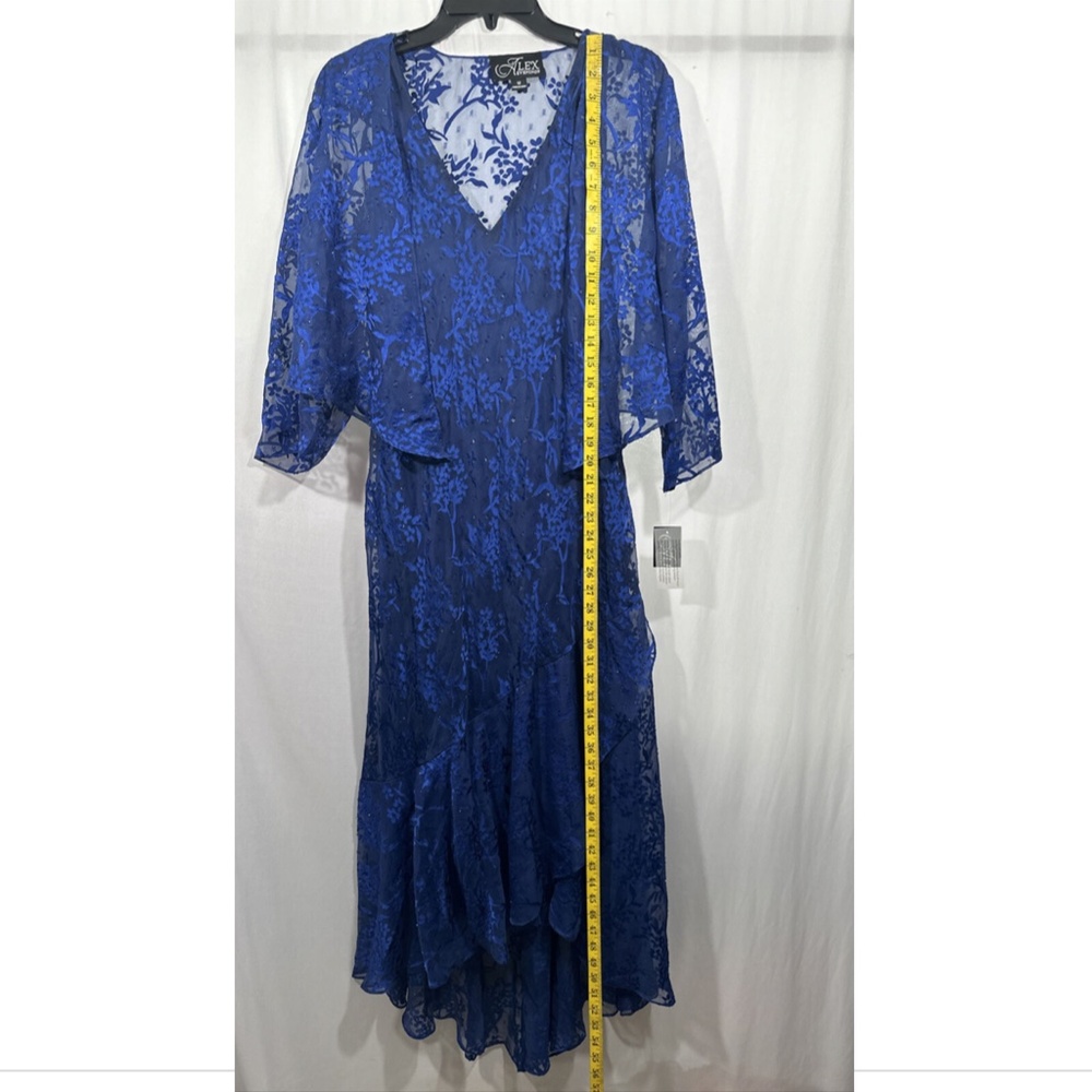 Nwt Alex Evenings [ 12 ] Textured Floral Burnout Hi-Low Dress W/ Jacket — image 5 of 8